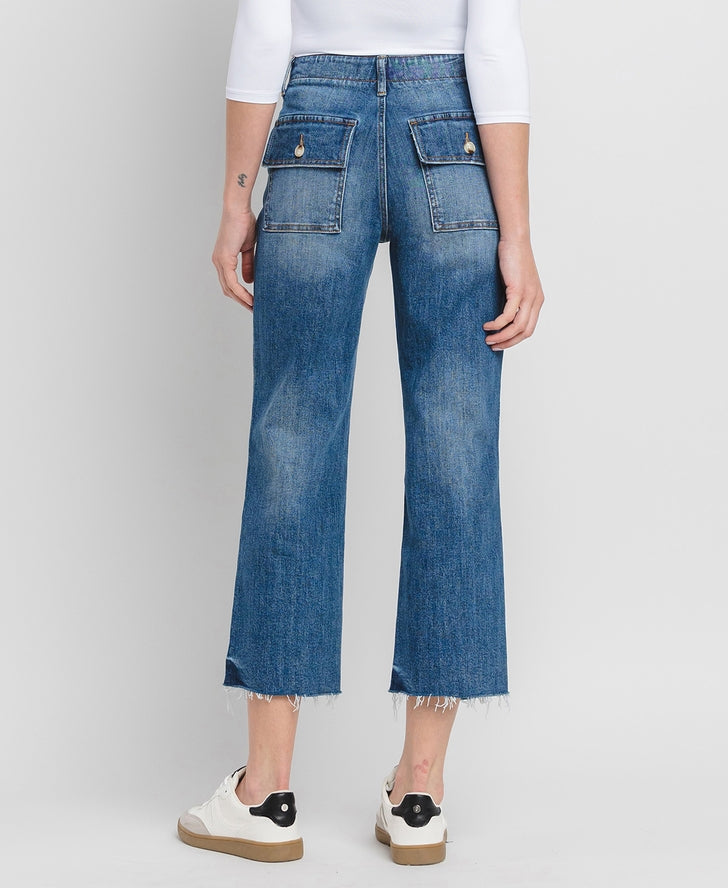 Vervet High Rise Crop Utility Straight Jeans