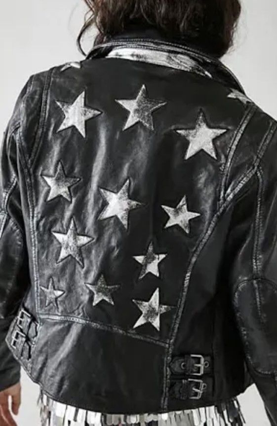 Mauritius Christy RF Star Detail Leather Jacket