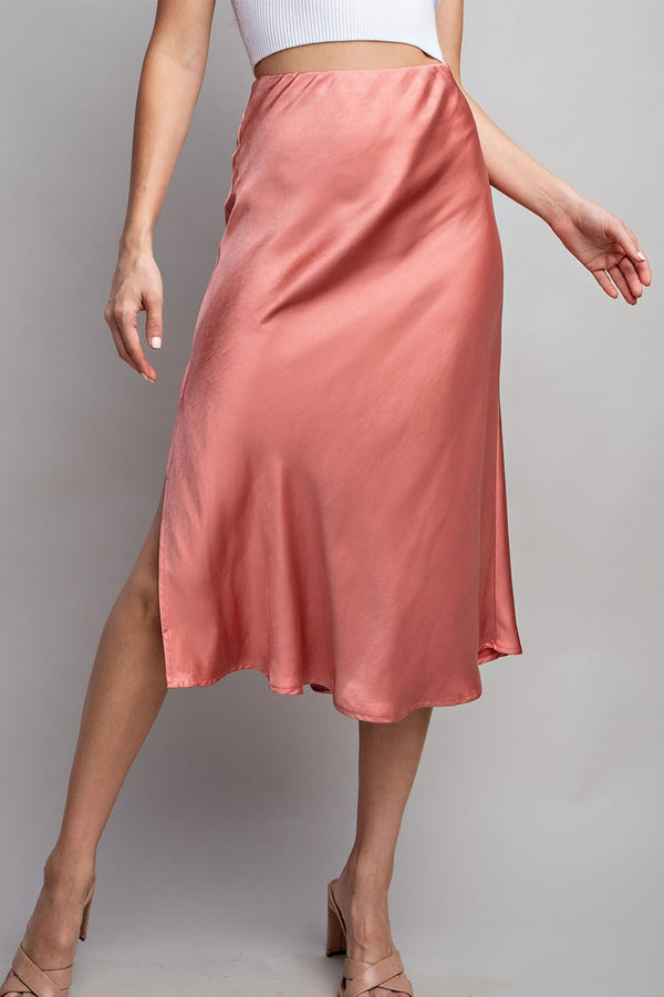 Eesome Classic Satin Midi Skirt