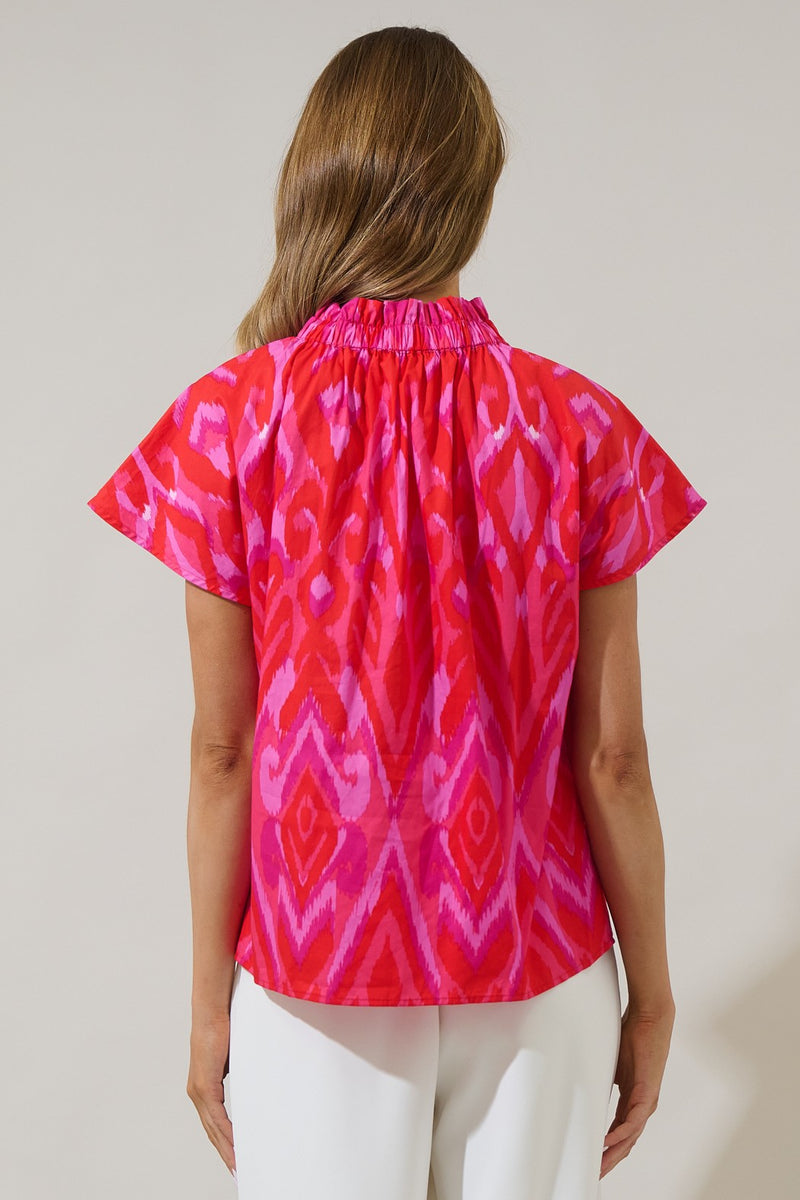 Sugarlips Pink Print Blouse