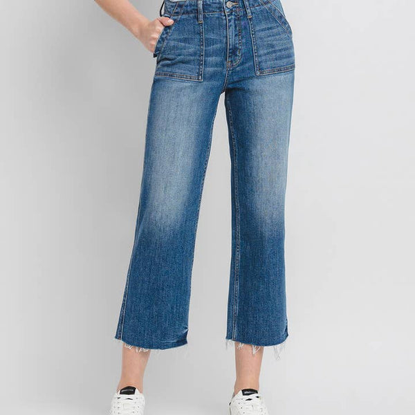 Vervet High Rise Crop Utility Straight Jeans