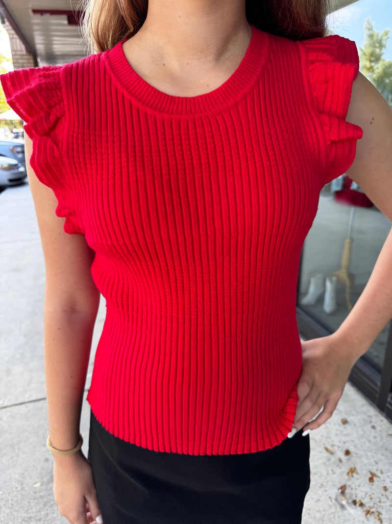 Lucy Paris Red Knit Tank