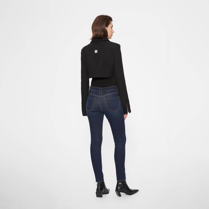 Bayeas Midrise Skinny Jeans with a Raw Hem