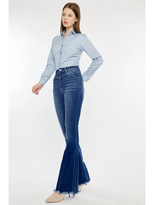 Kan Can Western High Rise Fray Hem Denim
