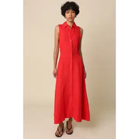 Olivaceous Red Linen Dress Medium Olivaceous Red Linen Dress Medium