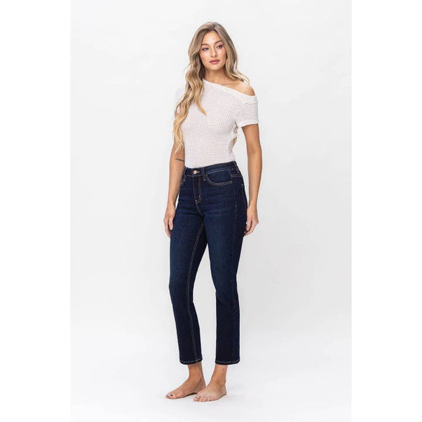 Vervet High Rise Ankle Slim Straight Jeans