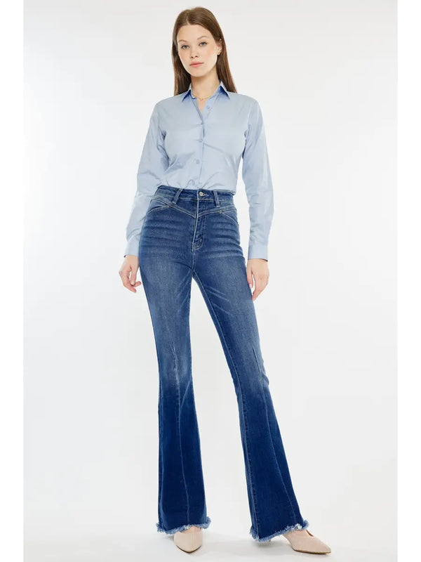 Kan Can Western High Rise Fray Hem Denim