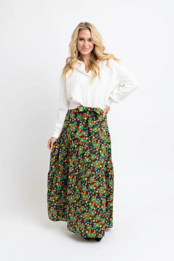 Karlie Floral Tie Maxi Skirt