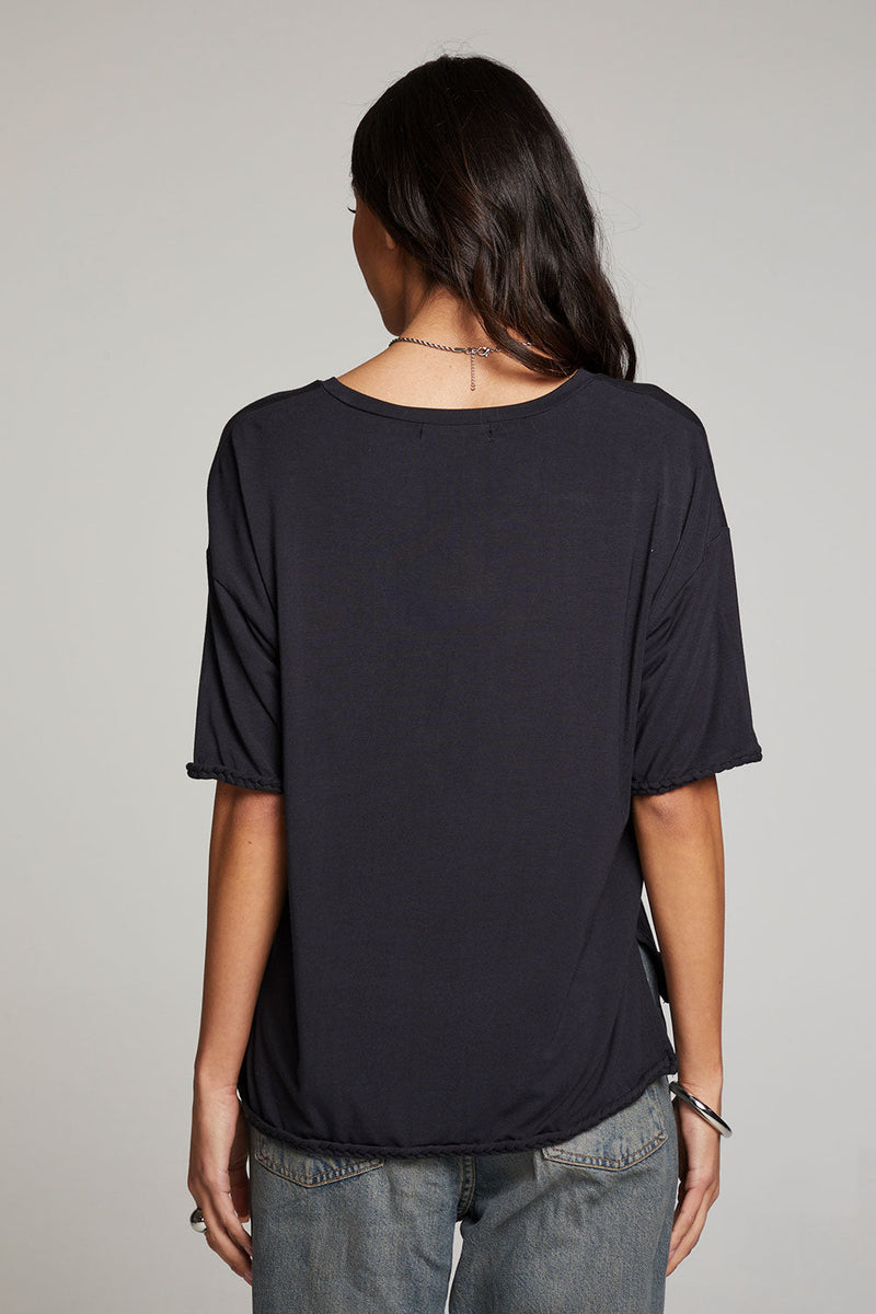 Chaser Brand Mason Licorice V Neck Top