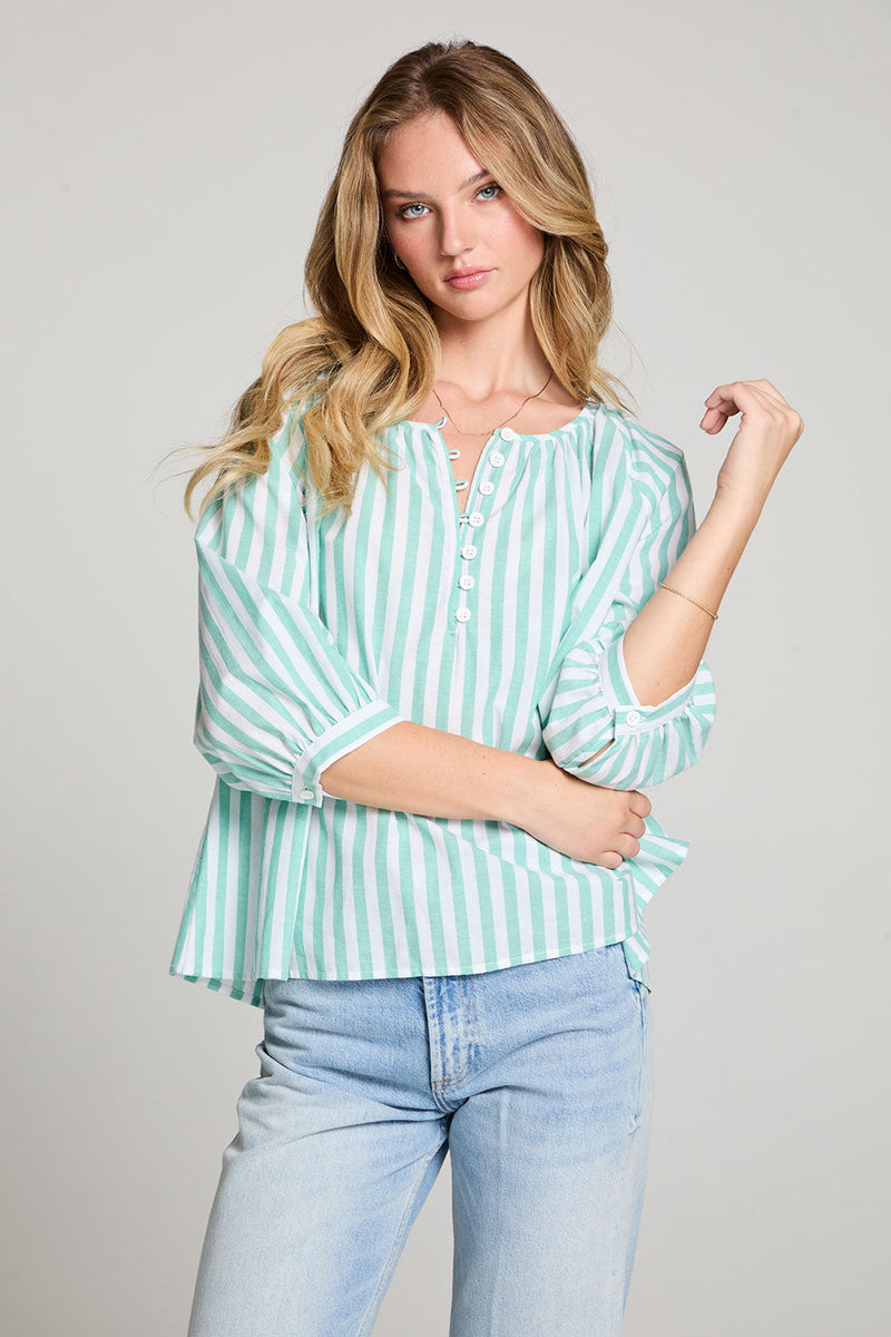 Chaser Brand Cody Aloe Stripe Blouse