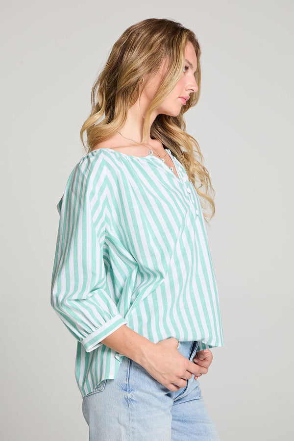 Chaser Brand Cody Aloe Stripe Blouse