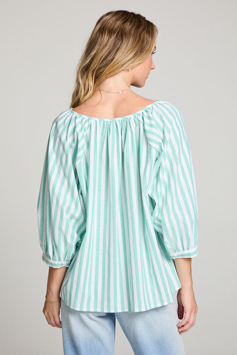 Chaser Brand Cody Aloe Stripe Blouse