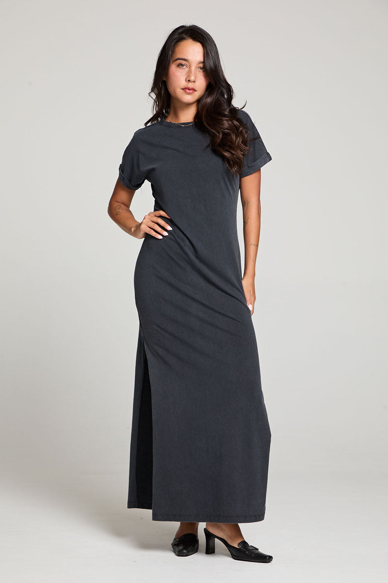 Chaser Brand Saloonn Licorice Black Maxi Dress