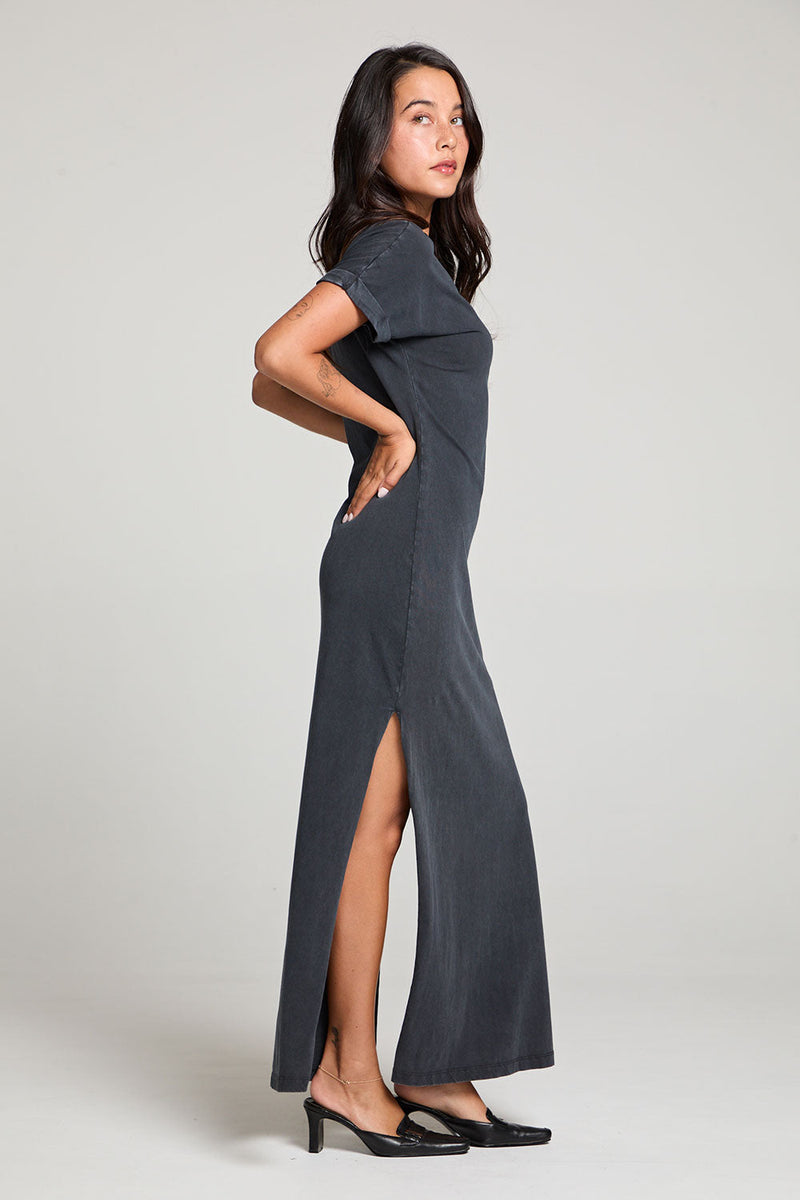 Chaser Brand Saloonn Licorice Black Maxi Dress