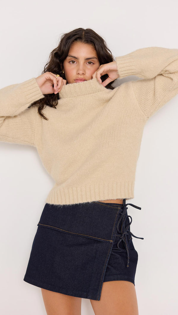 Mink Pink Camilla Demin Tie Wrap skort