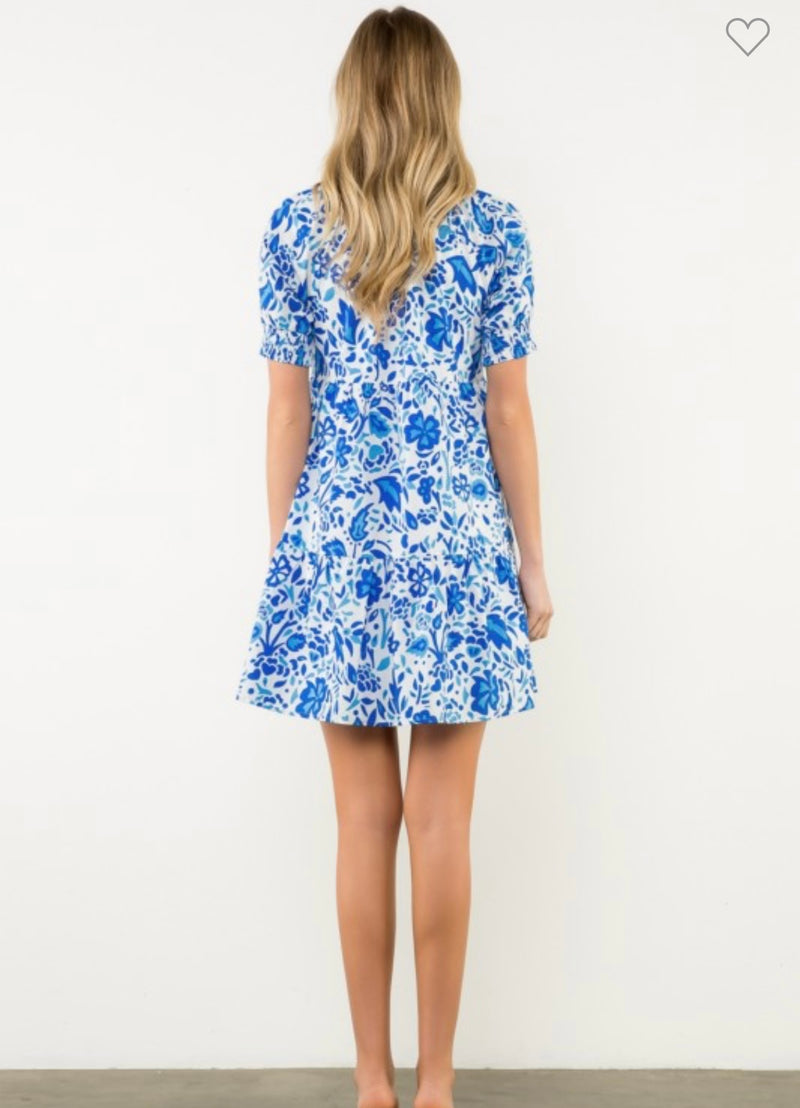 THML Blue Floral Dress