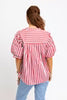 Karlie Stripe America Pleat Sleeve Top