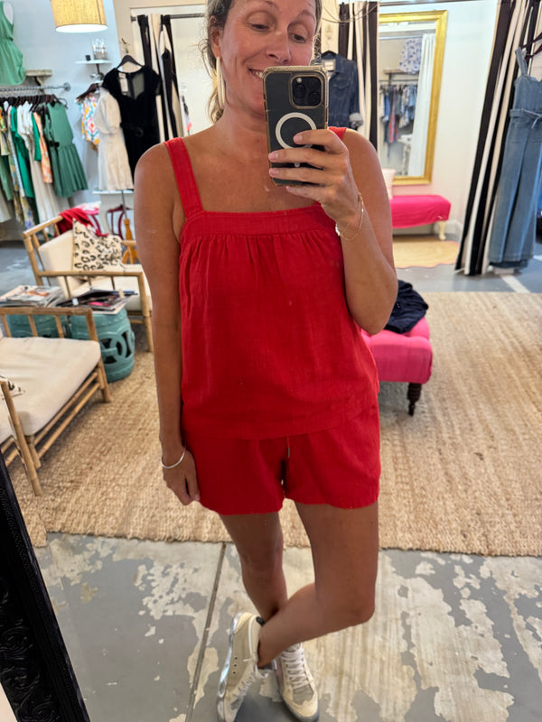 Bobi Square Neck Tank with Button Back