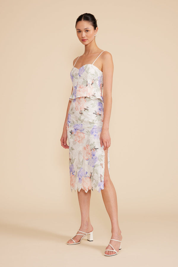 Lucy Paris Alisyn Lace Midi Skirt