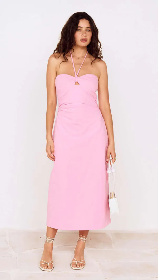 pink keyhole dress Pink Sequined Sleeveless Keyhole Mermaid Prom Dress