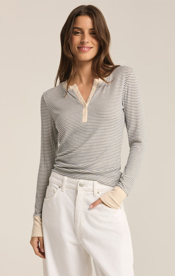 Z Supply Scarlett Stripe Rib Henley