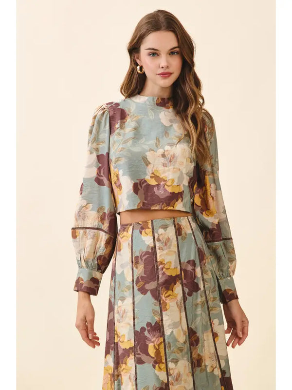 TCEC Floral Cropped Top