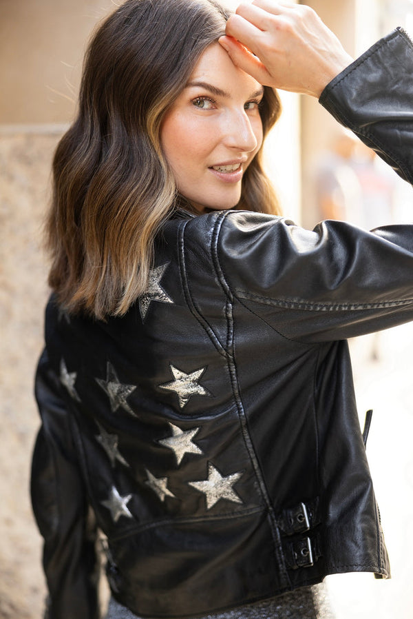 Mauritius Christy RF Star Detail Leather Jacket