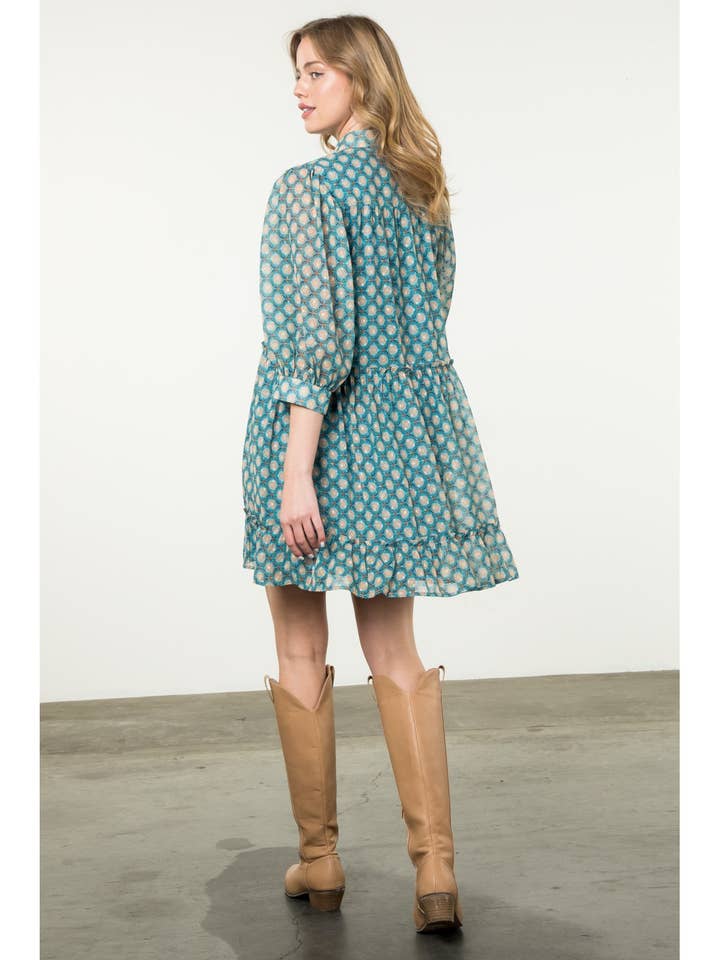 THML Short Sleeve Print Dress