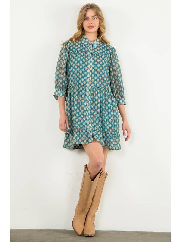 THML Short Sleeve Print Dress