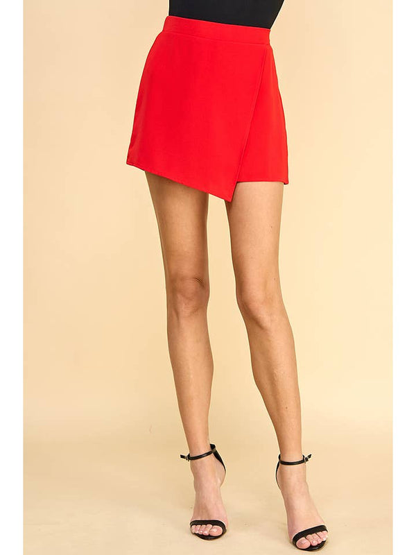 TCEC Red Asymmetrical Skort