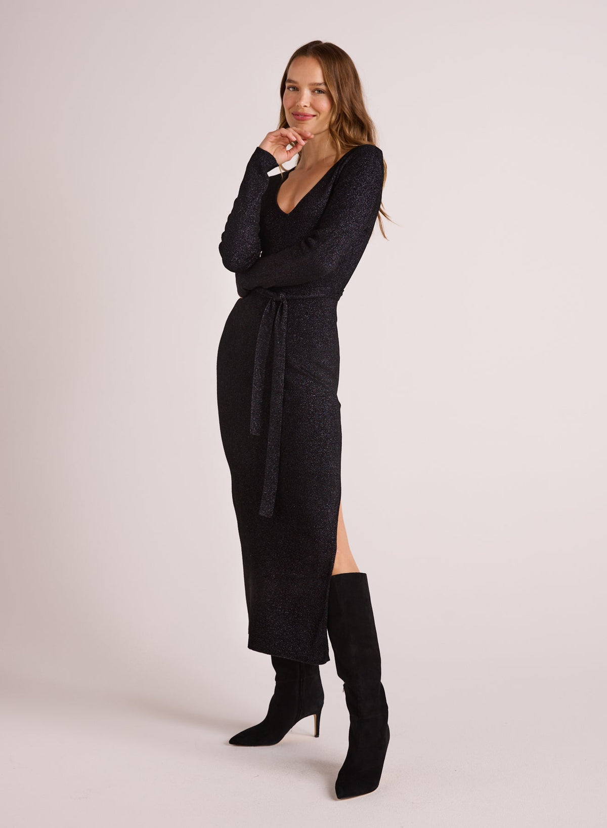 Bella Dahl Long Sleeve Maxi Sweater Dress with Shimmer – J. Paige