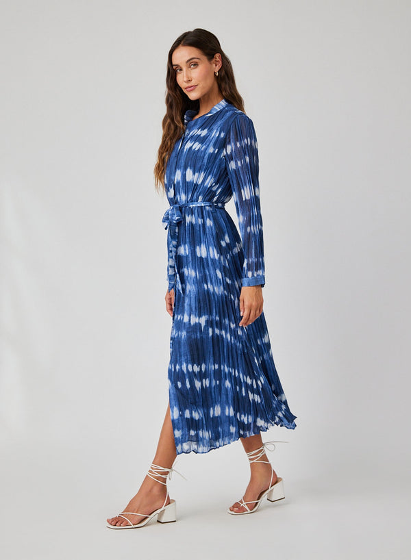 Bella Dahl Long Sleeve Pleated Maxi Dress