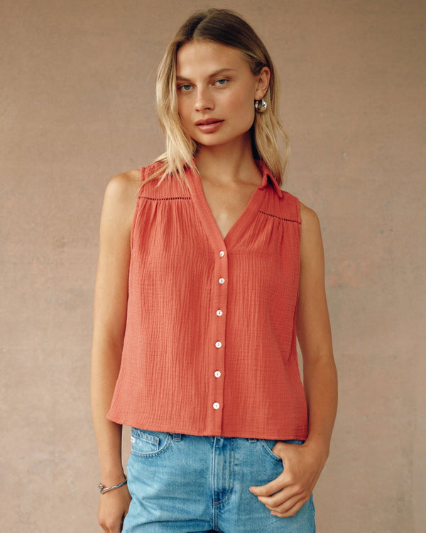 Bella Dahl Sleeveless Ladder Trim Shirt